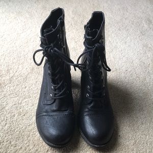 Size 9.5 Heeled Combat Booties